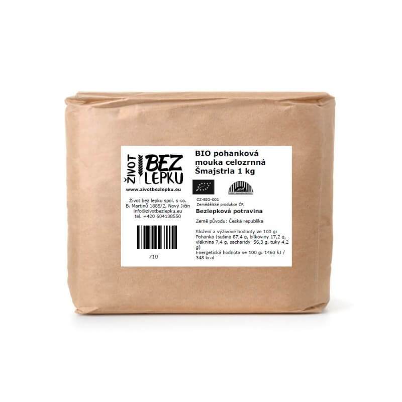 BIO pohanková mouka celozrnná Šmajstrla 1 kg