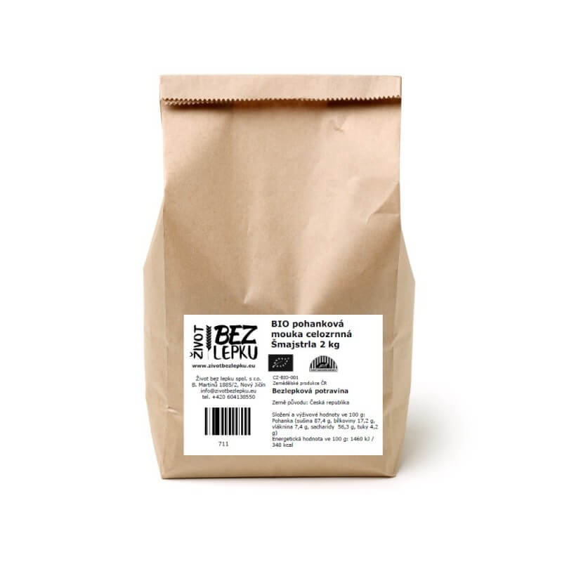 BIO pohanková mouka celozrnná Šmajstrla 2 kg