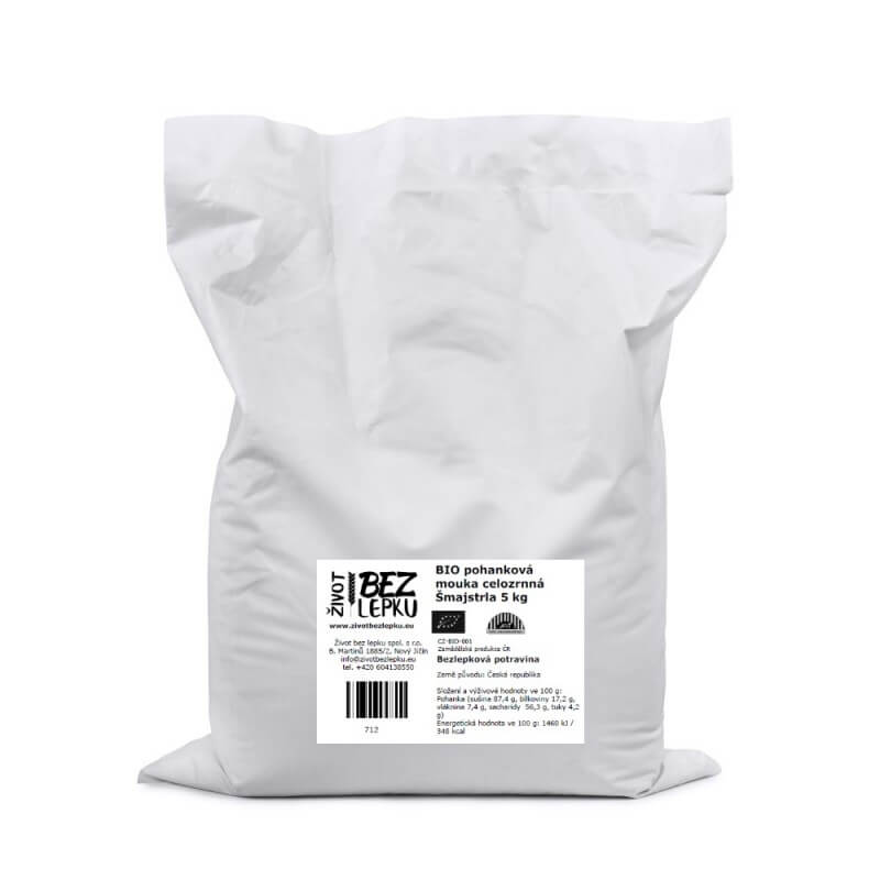 BIO pohanková mouka celozrnná Šmajstrla 5 kg