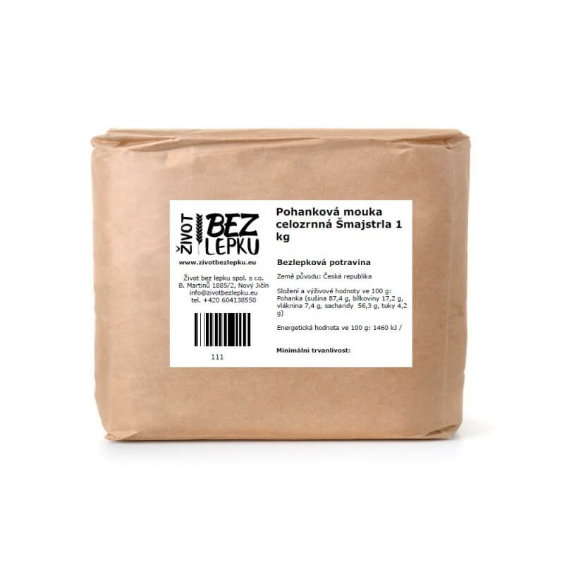Pohánková múka celozrnná Šmajstrla 1 kg