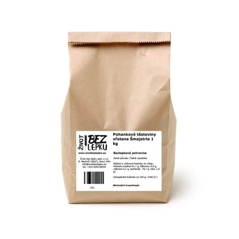 Pohankové těstoviny vřetena Šmajstrla 1 kg