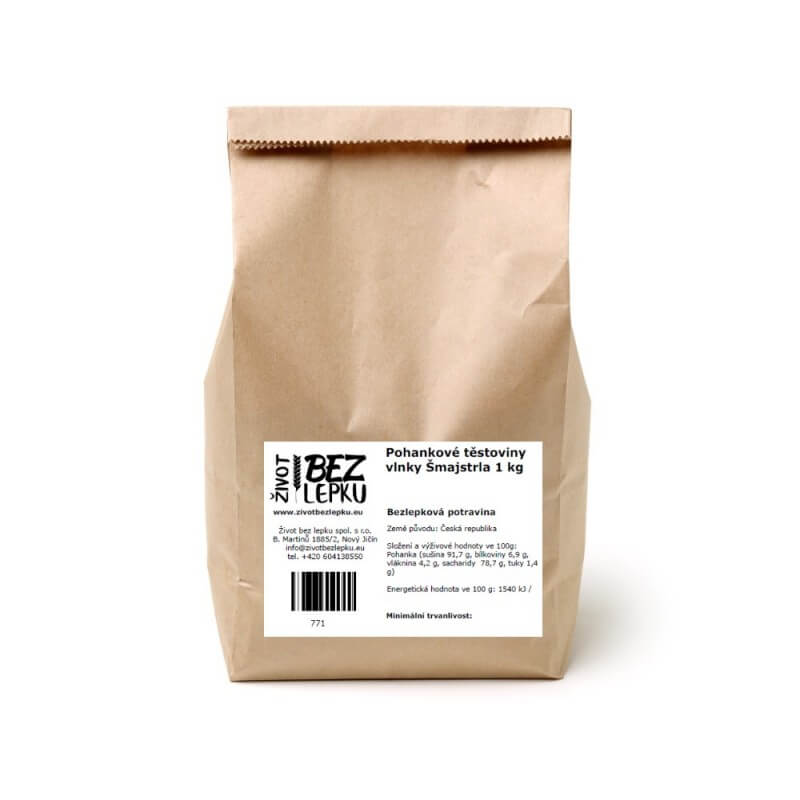 Pohankové těstoviny vlnky Šmajstrla 1 kg