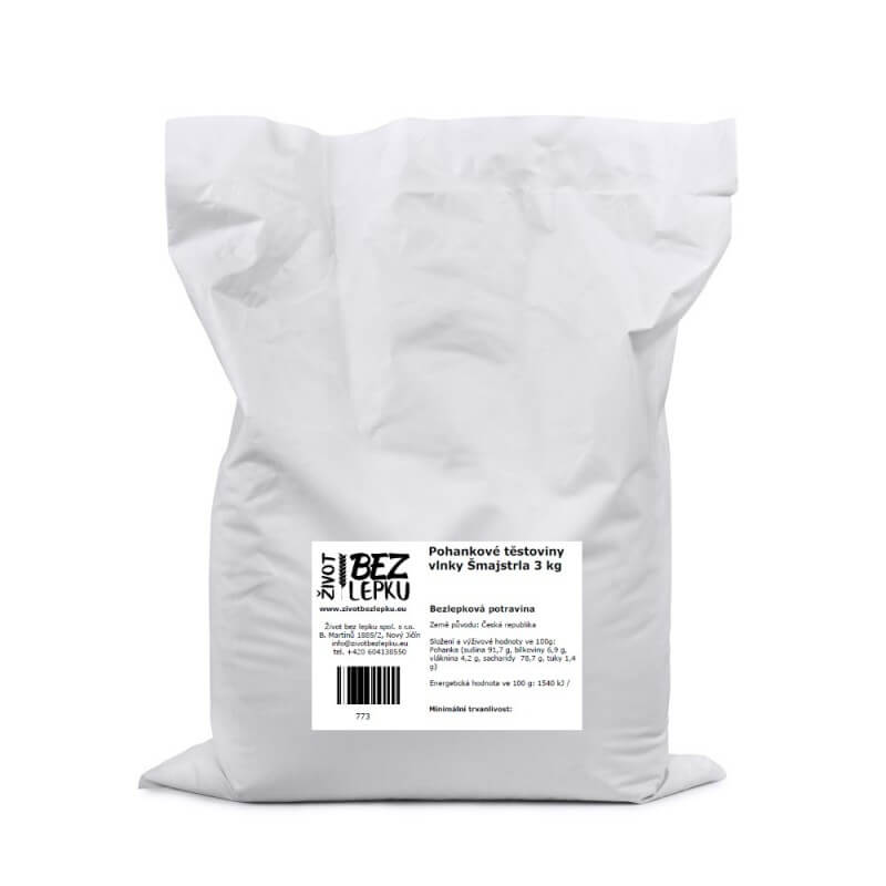 Pohankové těstoviny vlnky Šmajstrla 3 kg