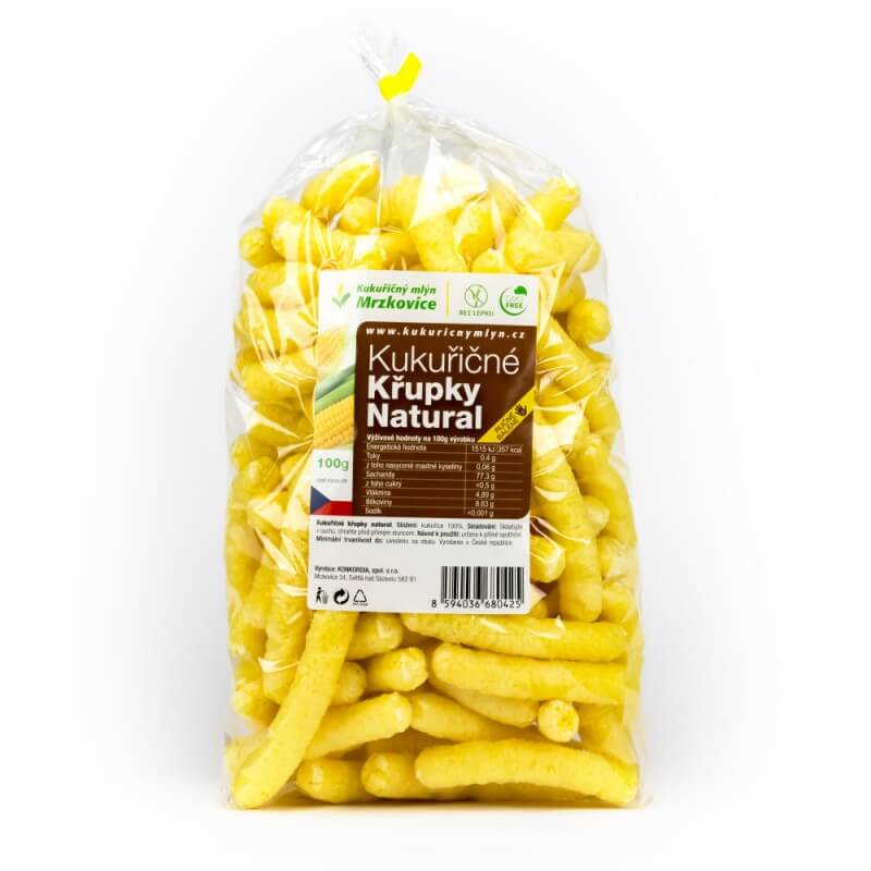 Kukuřičné křupky dlouhé natural 100 g