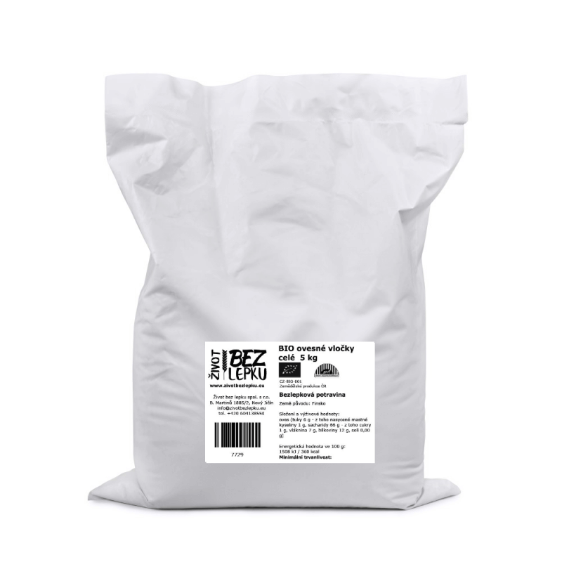 BIO ovesné vločky celé 5 kg