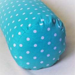 Pohankový relaxační válec 15 x 50 cm tyrkysový puntík