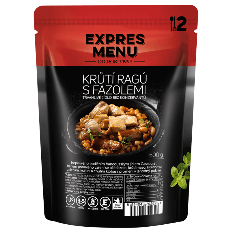 Krůtí ragú s fazolemi 2 porce EXPRES MENU 600 g