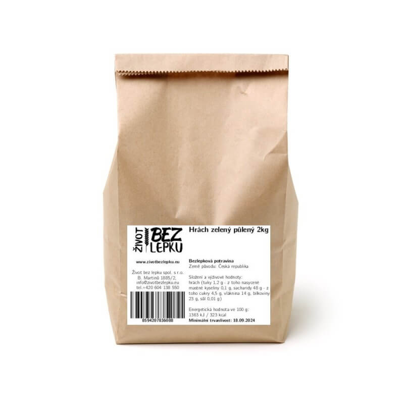 Hrach zelený polený 2 kg