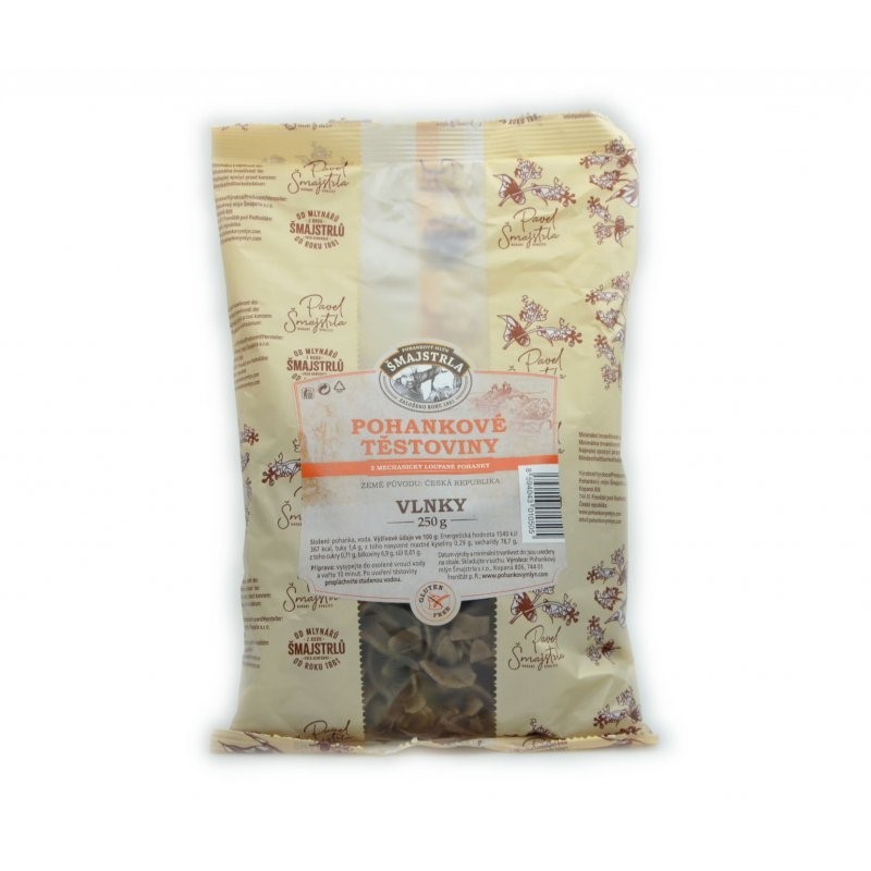 Pohankové těstoviny vlnky Šmajstrla 250 g