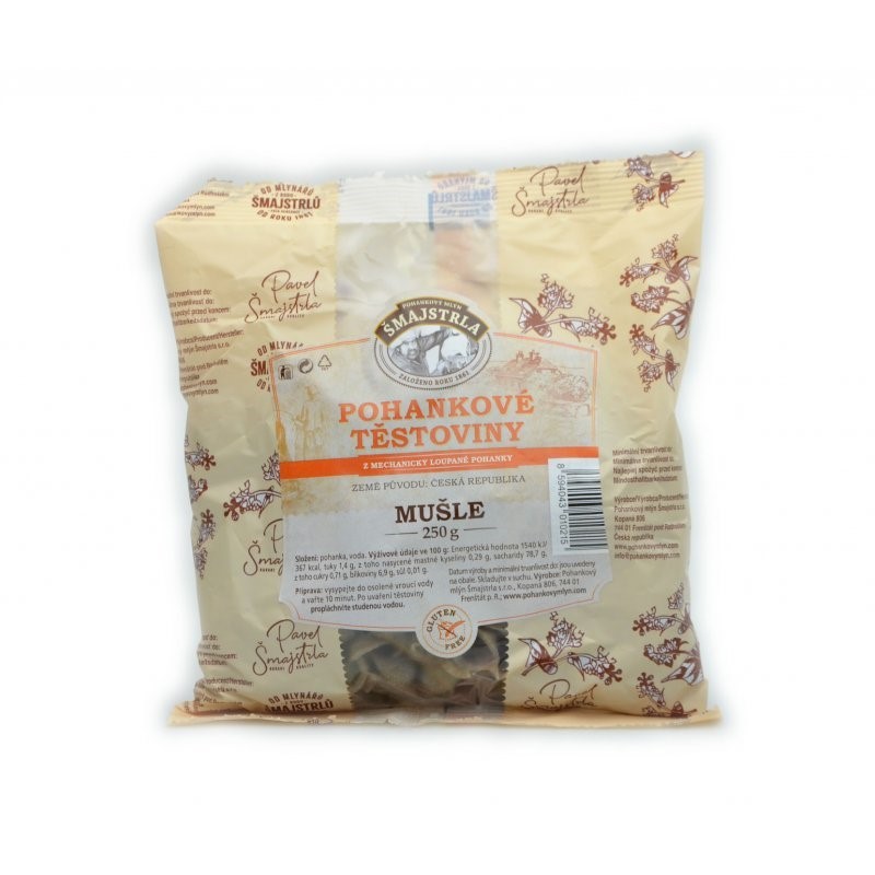 Pohankové těstoviny mušle Šmajstrla 250 g